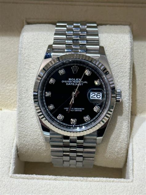 rolex datejust 36 quadrante nero diamanti|rolex datejust 36.